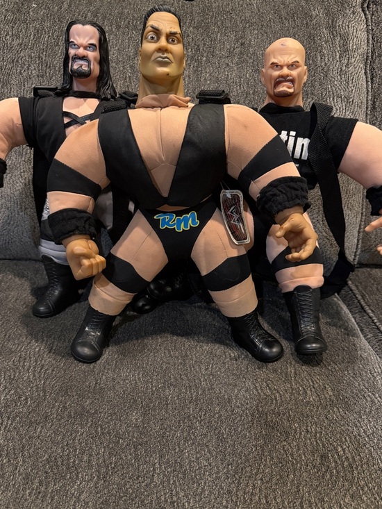 WWF Other - WWF Wrestling Titan Backpack Lot Of 3 Stone Cold The Undertaker The Rock WWF